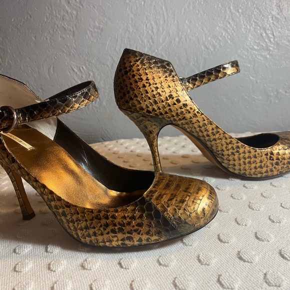 MAX STUDIO  Copper Color Toshi Genuine Snakeskin Heels - Picture 12 of 15